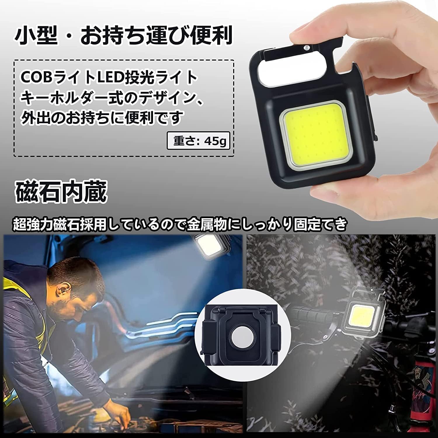Amazon.co.jp: (樹脂版, 6個セット) LED 投光器 COB 作業灯 COBライト
